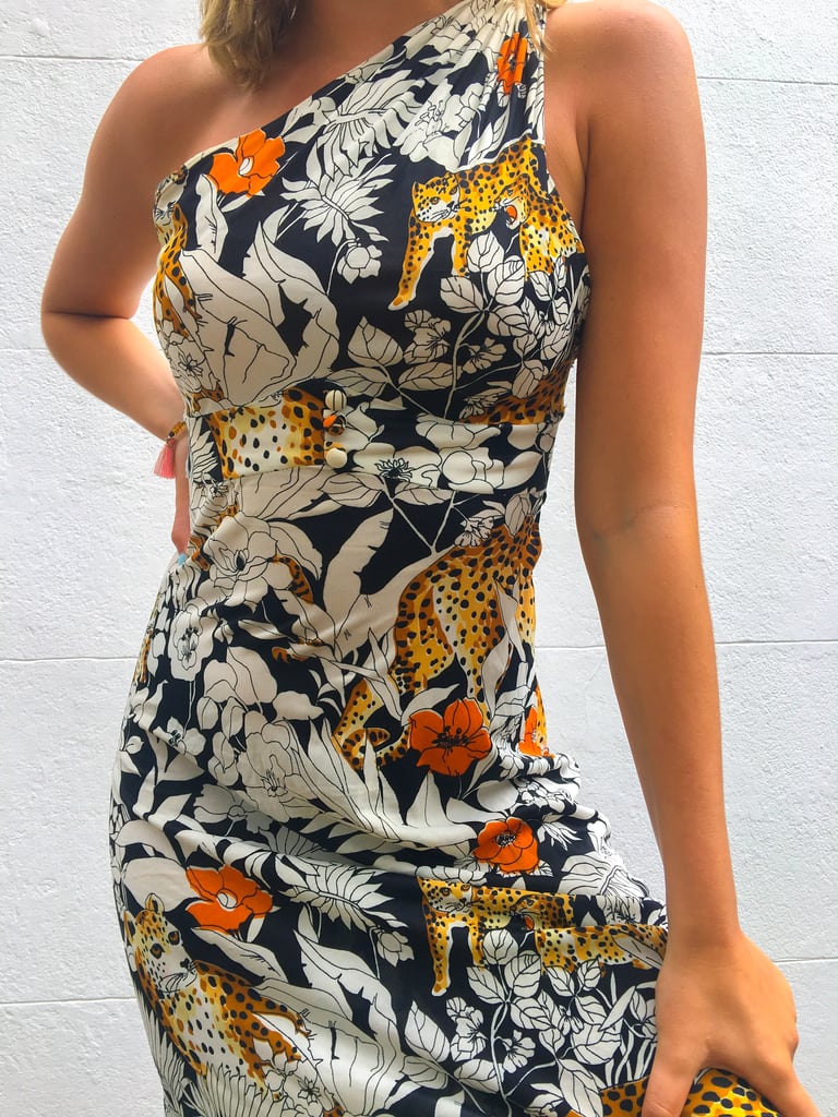 1970s one shouldered dress