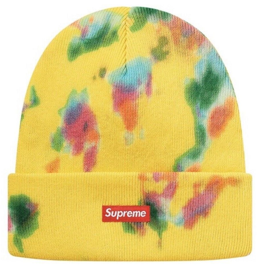 Image of Supreme Splatter Dyed Beanie Yellow