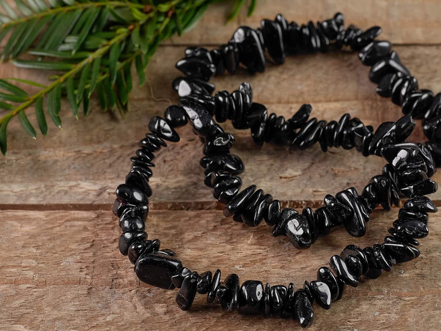 Black tourmaline deals chip bracelet