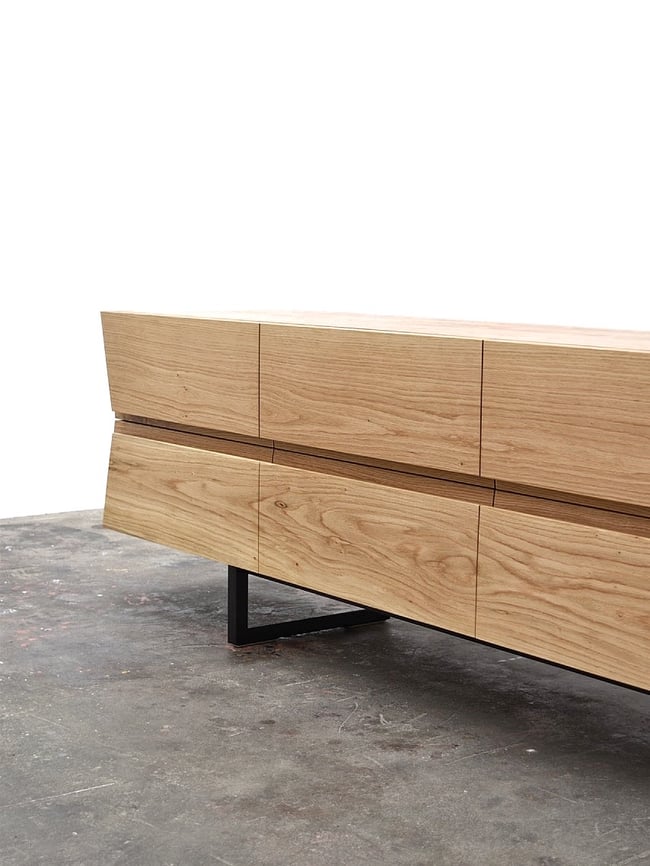  CLIPPED WING SIDEBOARD IN AMERICAN OAK