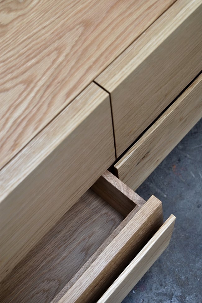  CLIPPED WING SIDEBOARD IN AMERICAN OAK