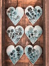 Teal floral heart
