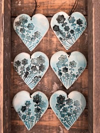 Image 2 of Teal floral heart