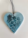 Teal floral heart