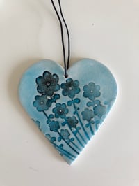 Image 3 of Teal floral heart