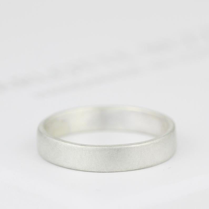 Image of handmade silver ring 4mm wide (brushed finish)