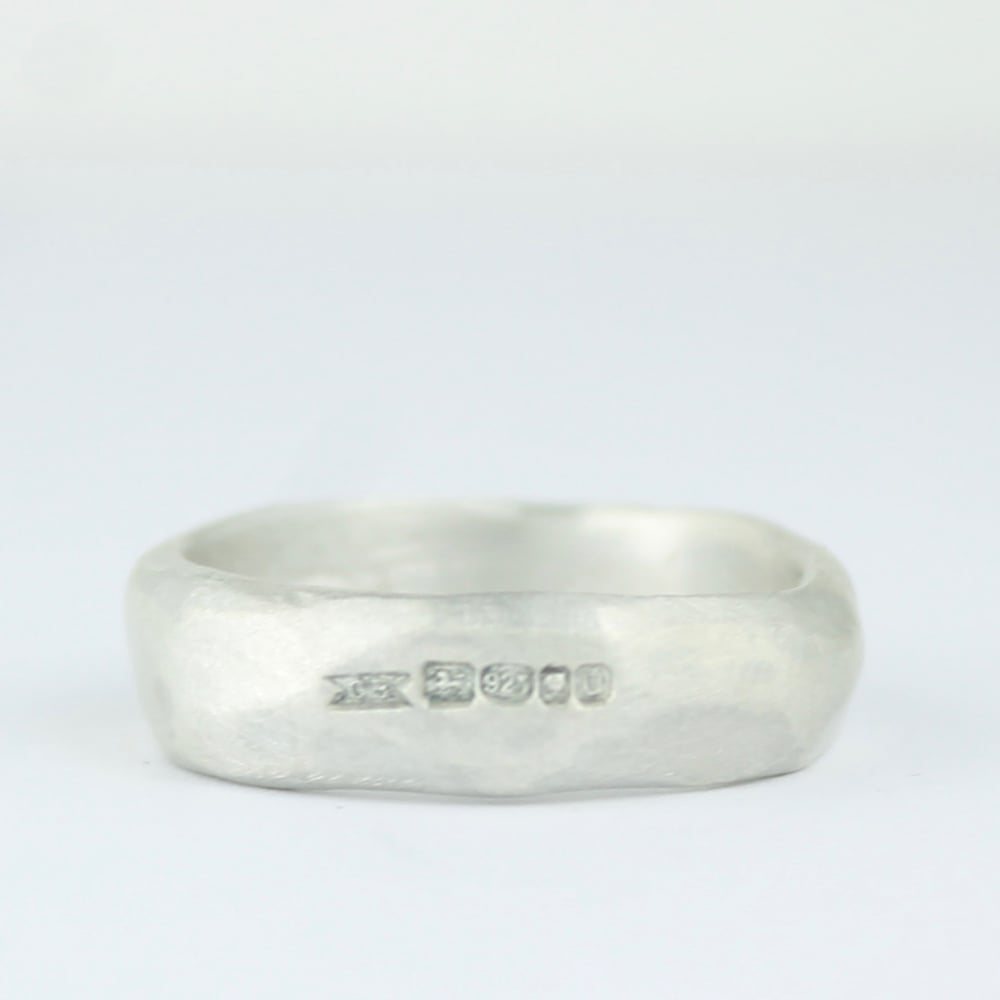 Image of Wide / mans / larger sizes organic ring in silver