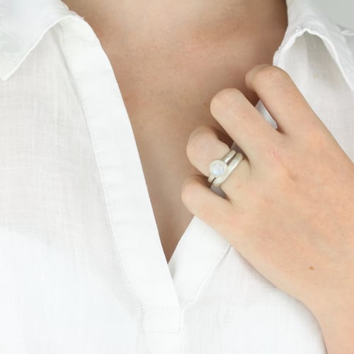 Image of Moonstone cabochon ring