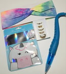 Image 1 of Rainbow Tie-Die Headband & Unicorn Mask Bundle
