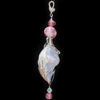 Image 4 of Angel Aura Drusy Geode Pendant with Venetian Glass Beads