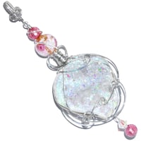Image 1 of Angel Aura Drusy Geode Pendant with Venetian Glass Beads