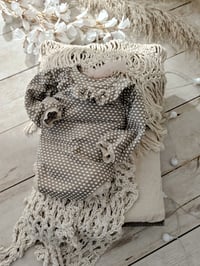 Image 2 of Photo prop | Newborn bodysuit for photoshoots | Martella | neutral brown | dots