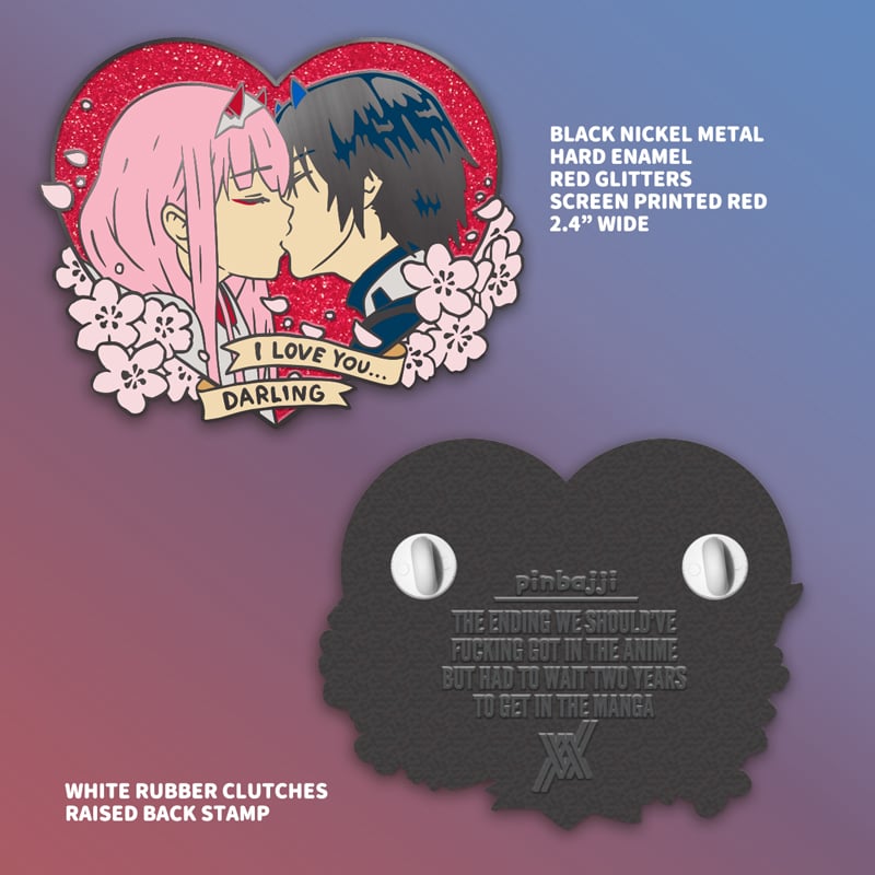 Zero Two + Hiro Heart Pin | PINBAJJI