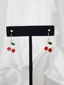 Image 3 of Gold Cherry Earrings 
