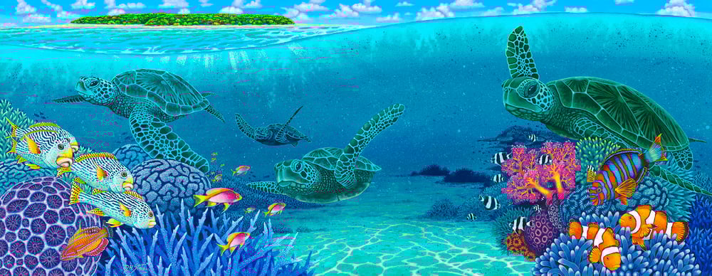 Image of Acrylic Face mounted Turtles