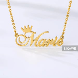 Image of PERSONALISED NECKLACE-CROWN MARIE