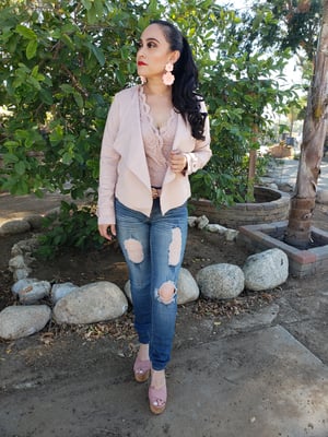 Image of Kendra Suede Jacket (blush/olive/mustard)