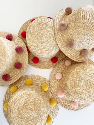 Image of Summer Pom Straw Hats 