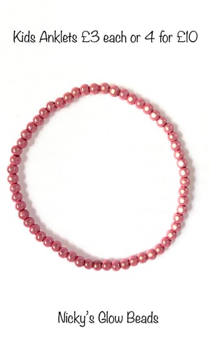 Image of Glow Bead 4mm Anklet - KIDS 