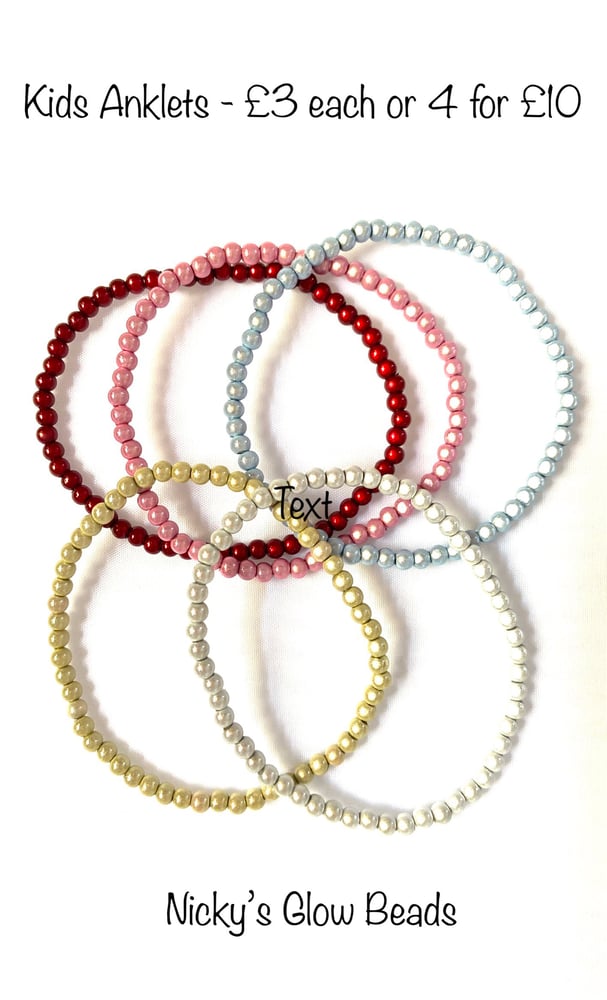 Image of Glow Bead 4mm Anklet - KIDS