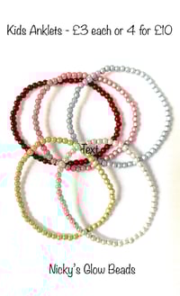 Image 1 of Glow Bead 4mm Anklet - KIDS 