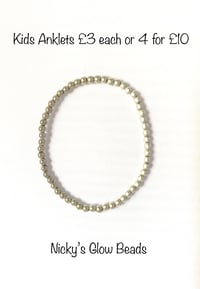 Image 3 of Glow Bead 4mm Anklet - KIDS 
