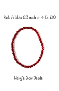 Image 4 of Glow Bead 4mm Anklet - KIDS 