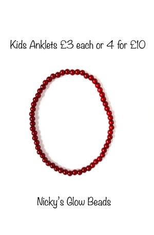 Image of Glow Bead 4mm Anklet - KIDS 