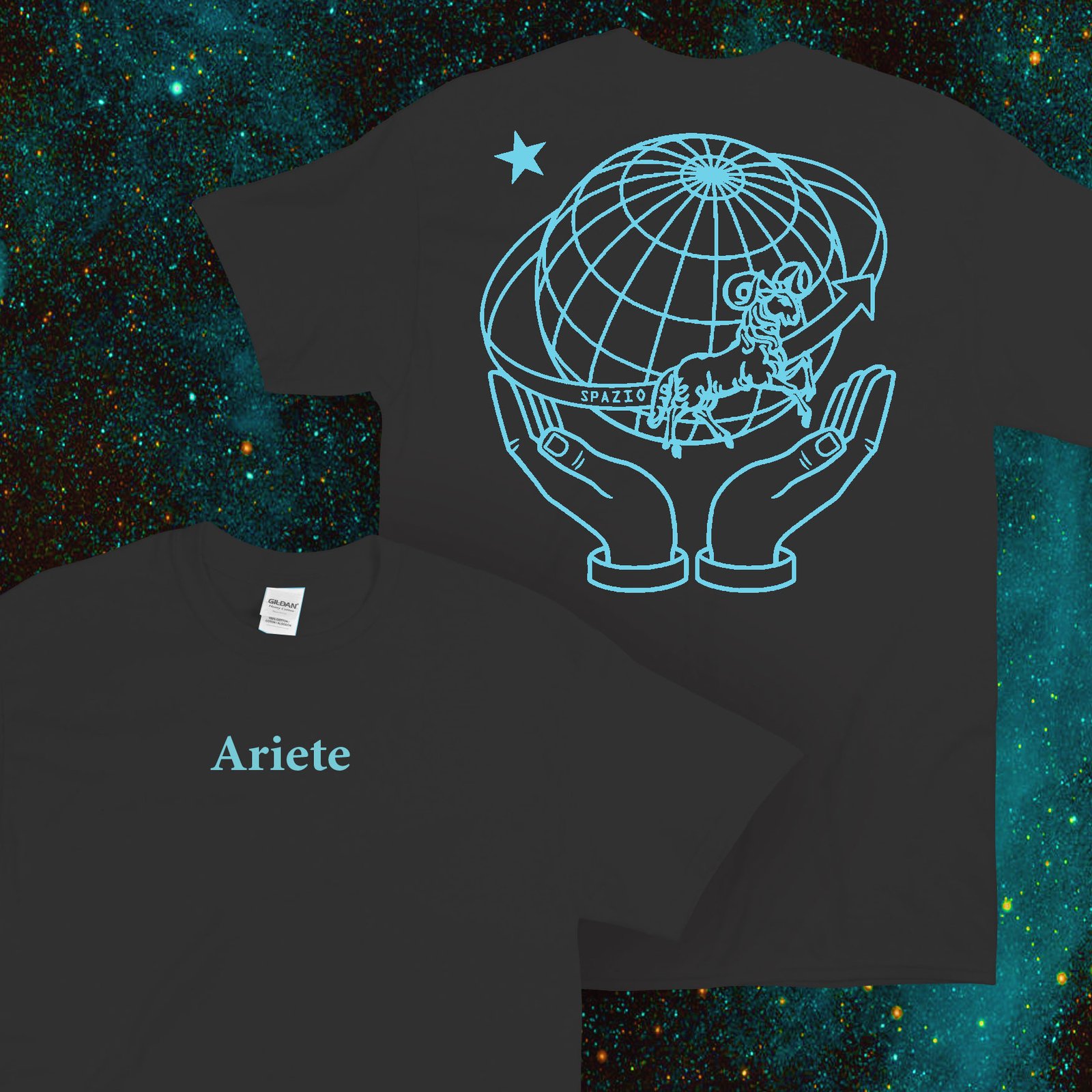 Ariete: Spazio T-Shirt (nera) | Bomba Dischi