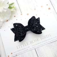 Image 1 of Black Glitter Bow - Choice of Size