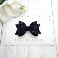 Image 2 of Black Glitter Bow - Choice of Size