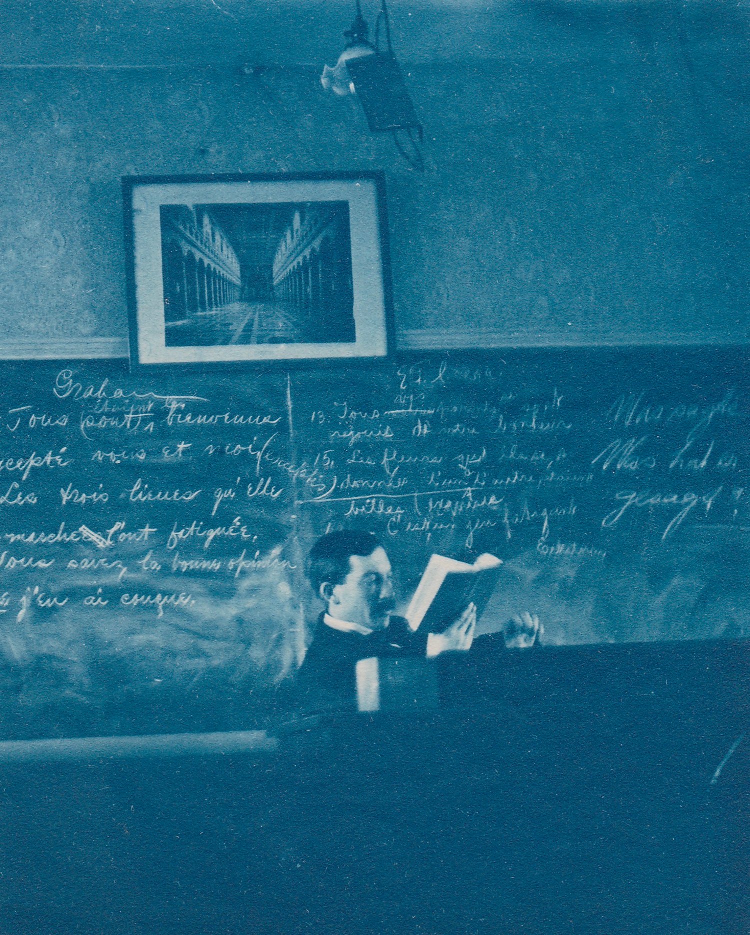 Image of Anonymous: cyanotype of teacher, ca. 1890