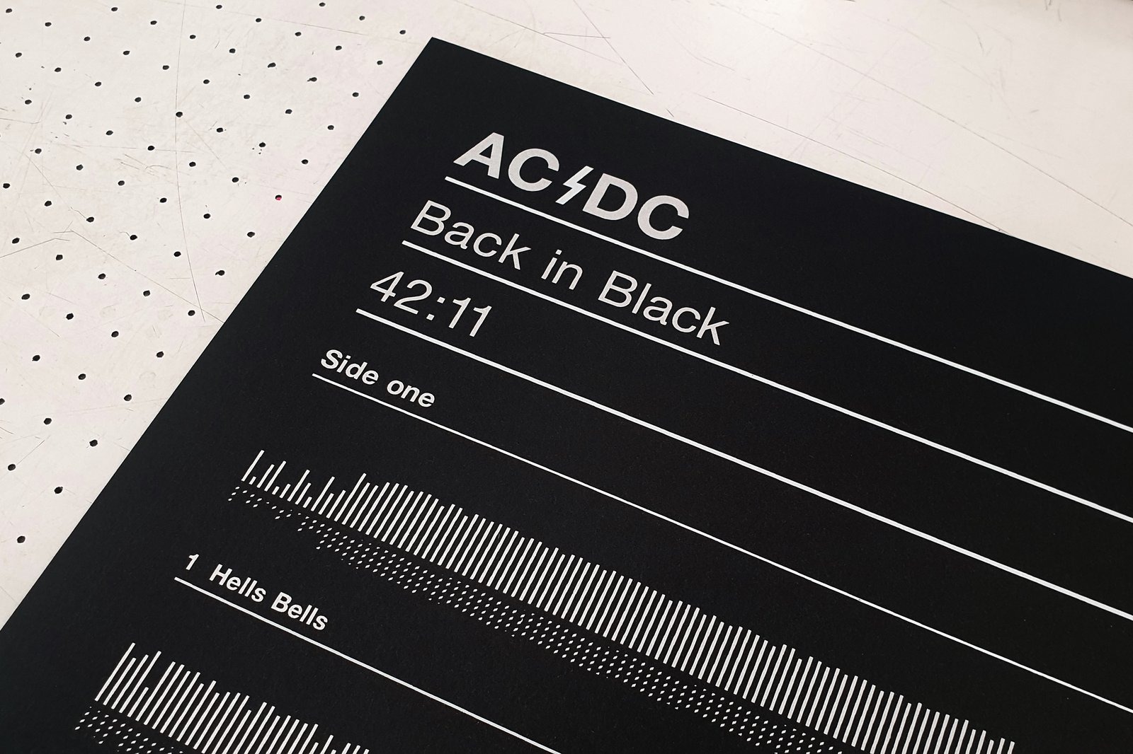 AC/DC Back In Black Sound Wave Album Print | Serigrafica7585