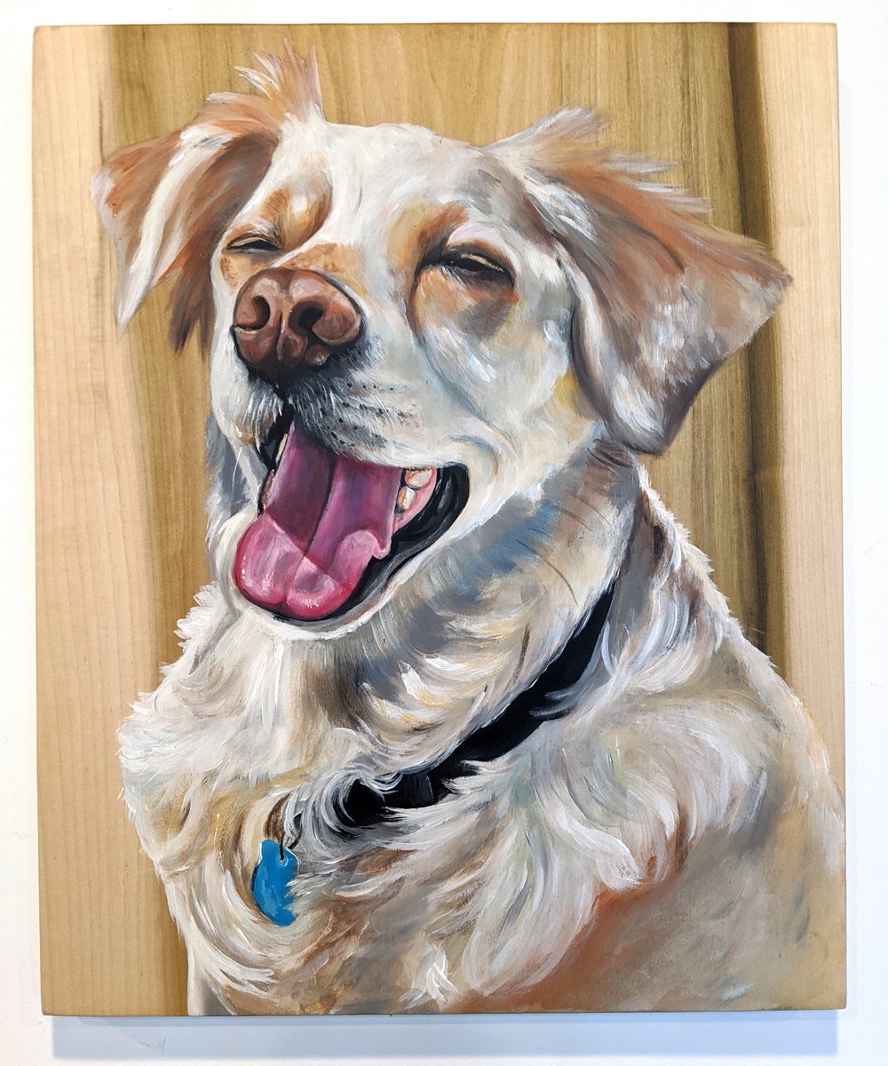 12”x14” Custom Pet Portrait on Wood