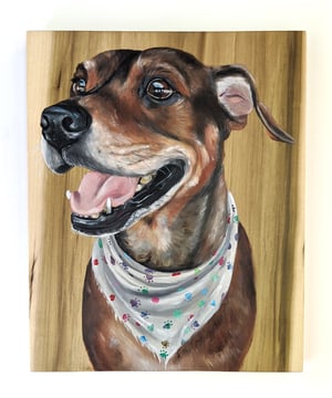 12”x14” Custom Pet Portrait on Wood