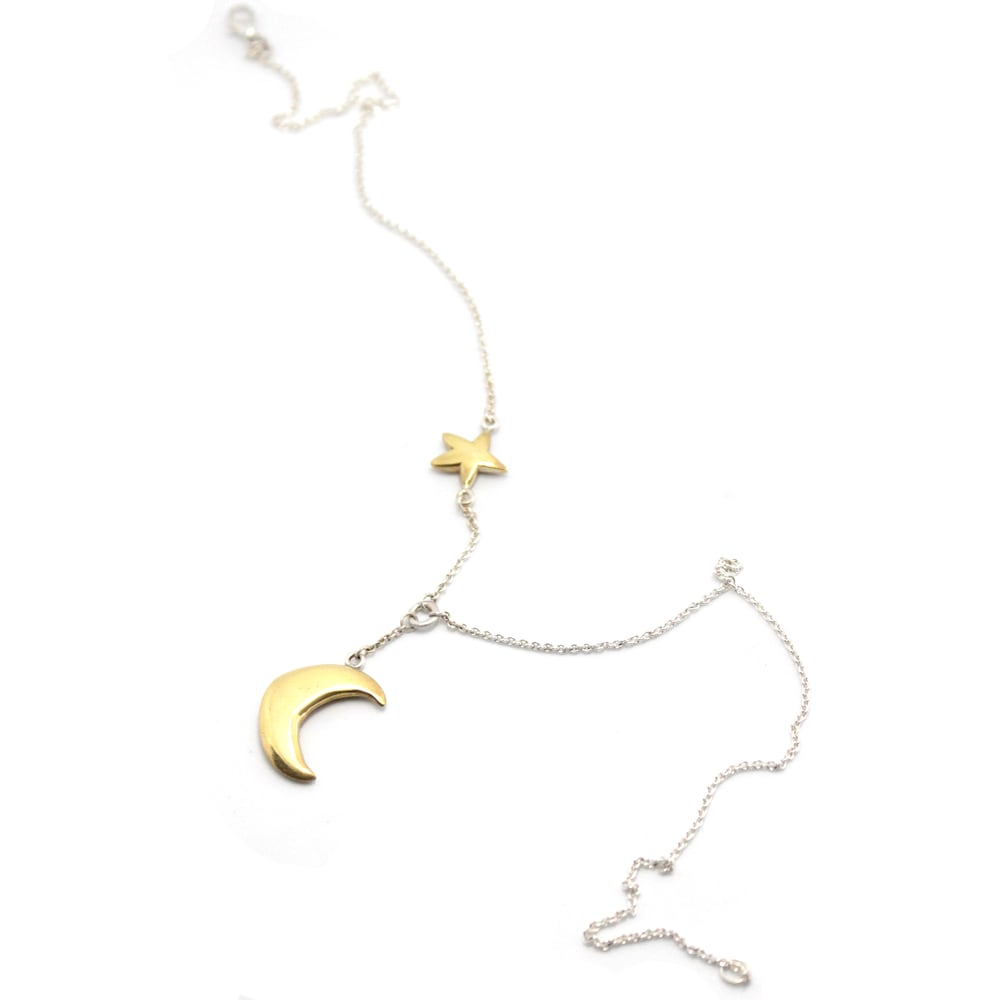 Image of PUFFY MOON AND STAR NECKLACE