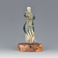 Image 3 of XXL. Slate Blue Goddess - Lampwork Sculpture Bead