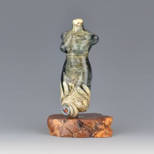 Image of XXL. Slate Blue Goddess - Lampwork Sculpture Bead
