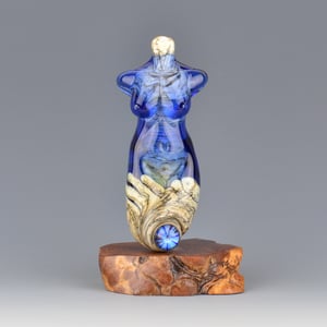 Image of XXL. Sapphire Goddess - Flamework Glass Sculpture Bead 
