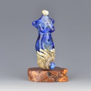 Image of XXL. Sapphire Goddess - Flamework Glass Sculpture Bead 