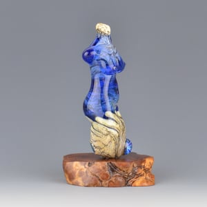 Image of XXL. Sapphire Goddess - Flamework Glass Sculpture Bead 