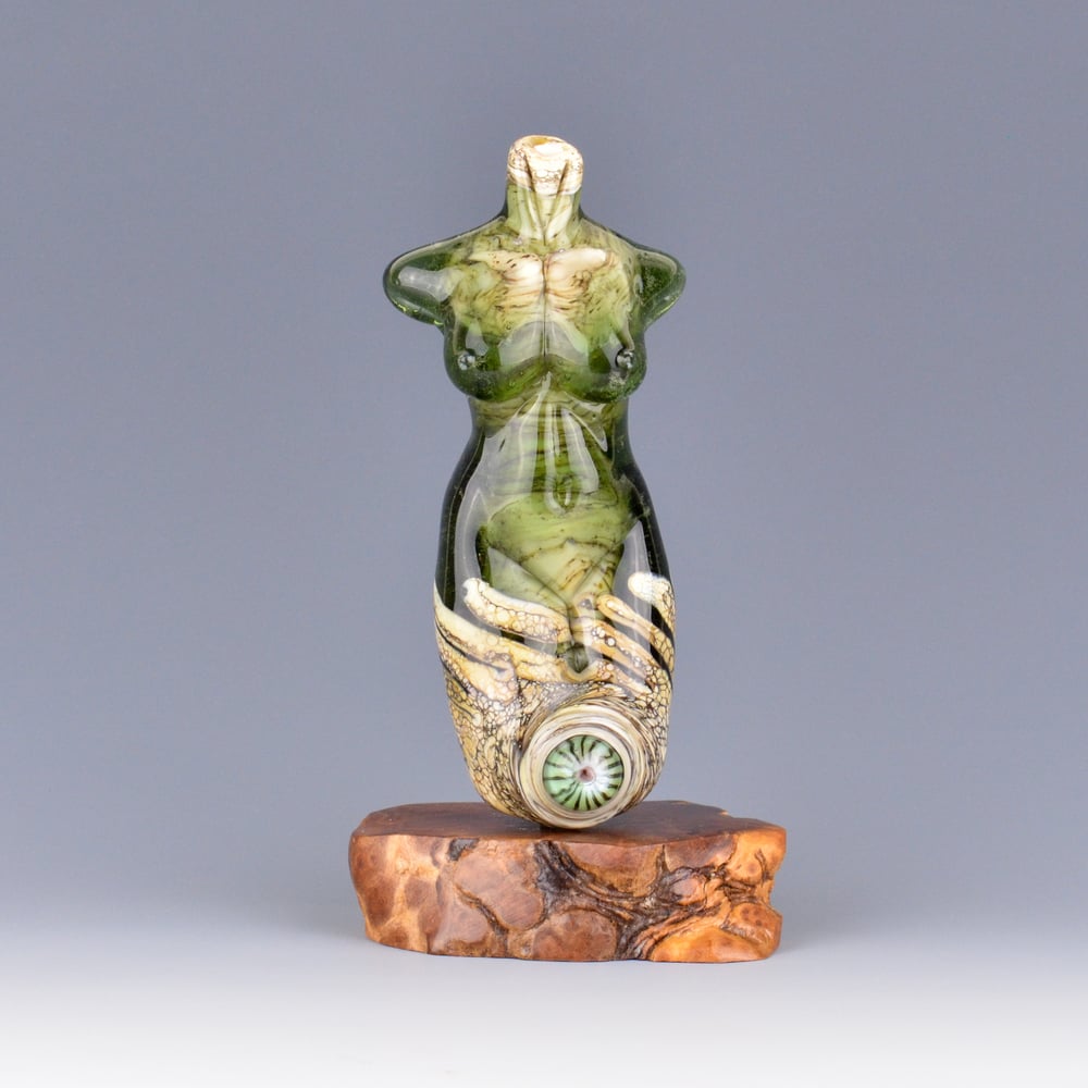 Image of XXL. Eel Grass Goddess - Flamework Glass Sculpture Bead