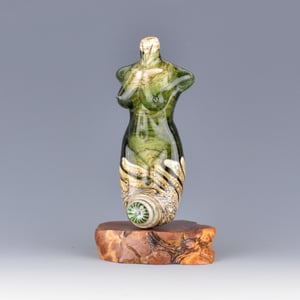Image of XXL. Eel Grass Goddess - Flamework Glass Sculpture Bead