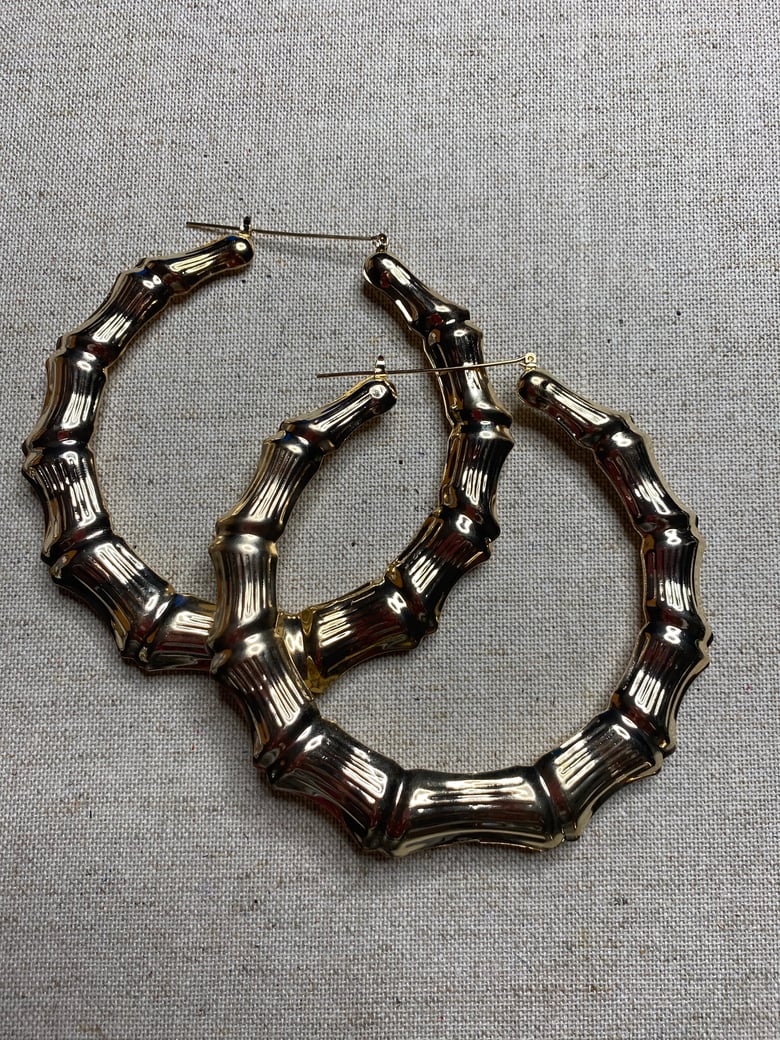 Image of Oversized Bamboo Hoop Earrings