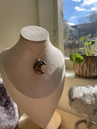 Image 2 of  Gold Tigers Eye Moon Necklace 
