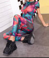 Mesh Tie Dye zipper Back Catsuit 