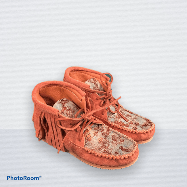  Tall Moosehide "rough-out" Blue Driftwood Mocs - Womens