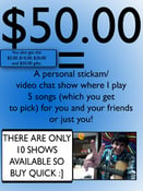 Image of $50.00 Donation= A Personal Stickam Show from Steve Salazar (Only 10 available).