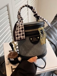 Image 2 of Bucket Crossbody Bag with Scarf Accent