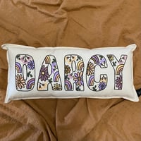 Image 3 of Boho Floral & Rainbow Personalised Cushion 